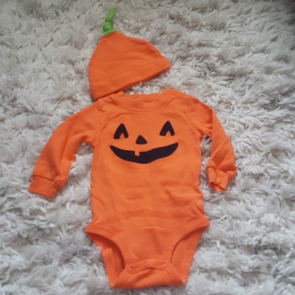 Carter's Other - Orange Pumpkin Onesie and Matching Hat